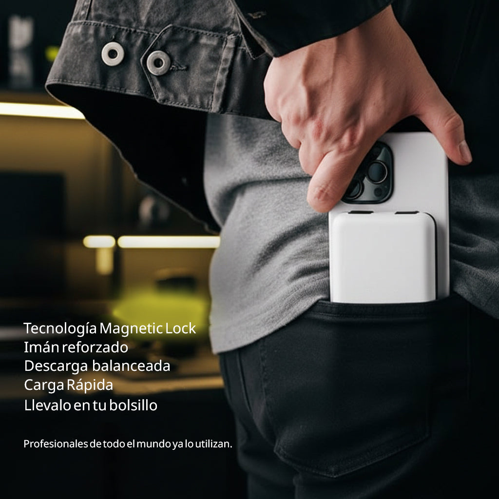 Cargador Inalámbrico Portátil Magnetic Lock