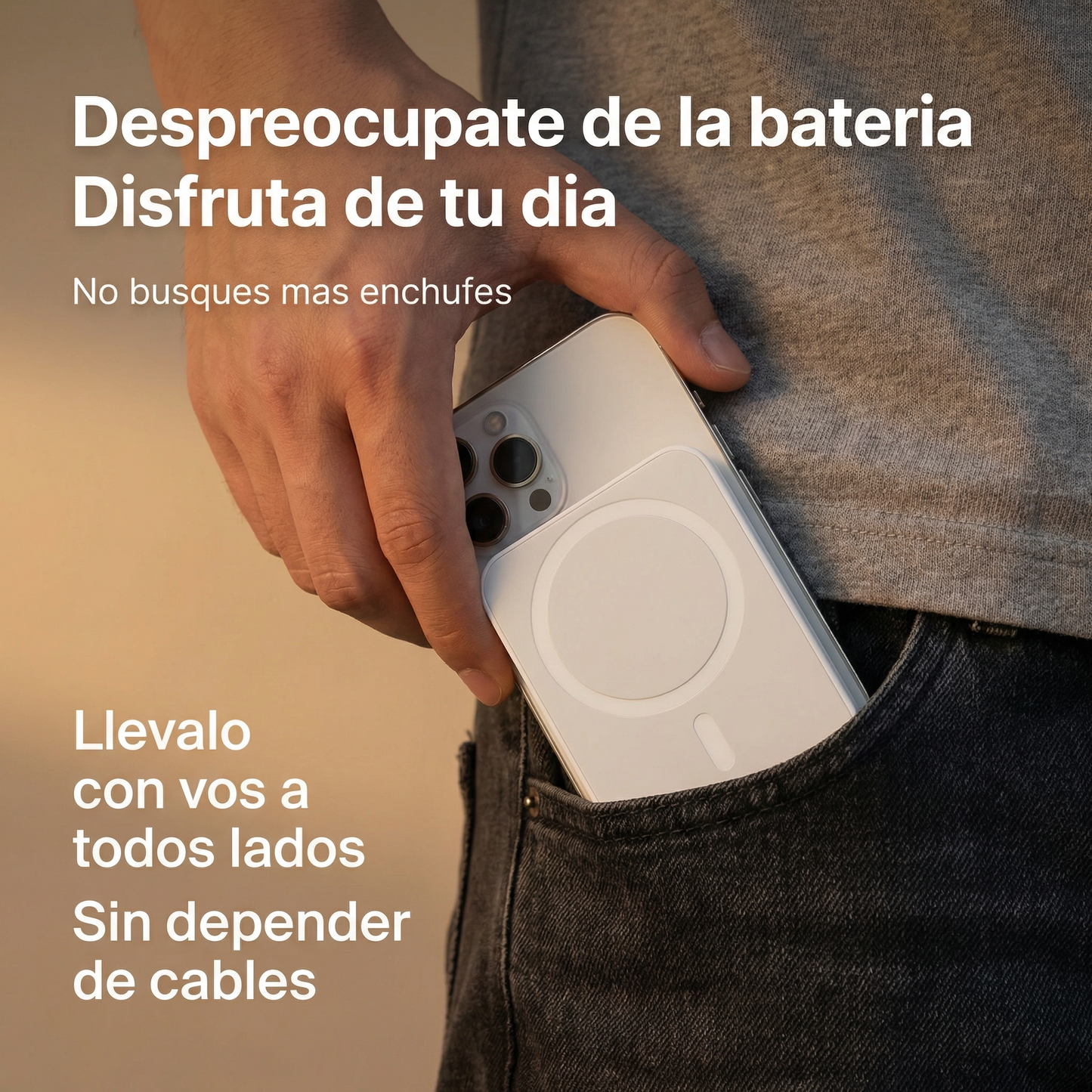 Cargador Inalámbrico Portátil Magnetic Lock